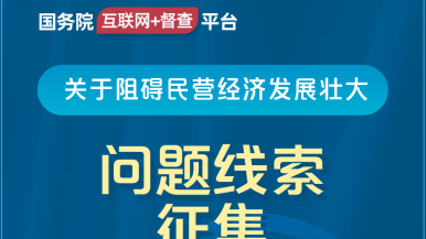 真的操逼视频国务院“互联网+督查”平台公开征集阻碍民营经济发展壮大问题线索